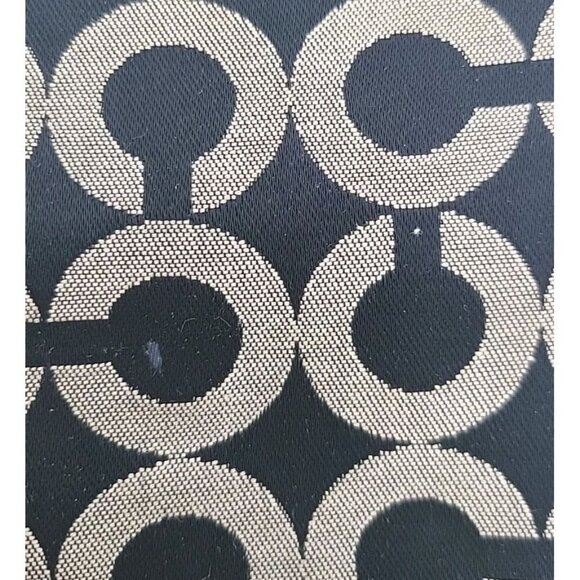 COACH Signature Kristen Canvas Black Gray Crossbody Handbag Silver Hardware - Picture 5 of 12